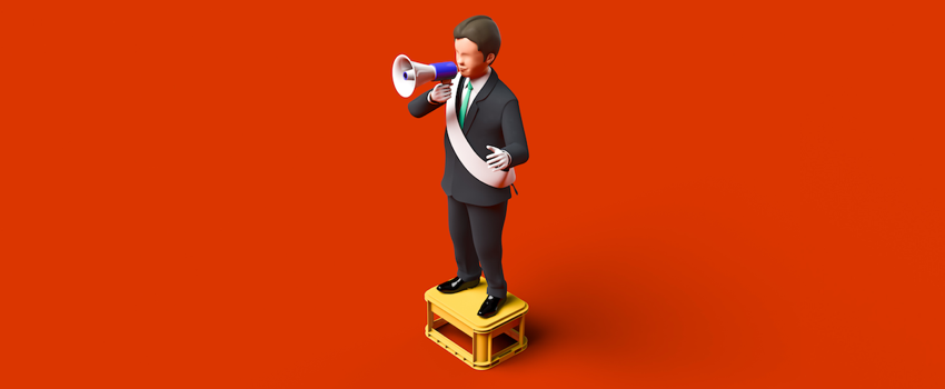 Illustration of man with megaphone