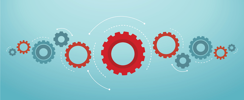 Illustration of gears to represent Robotic Process Automation (RPA)