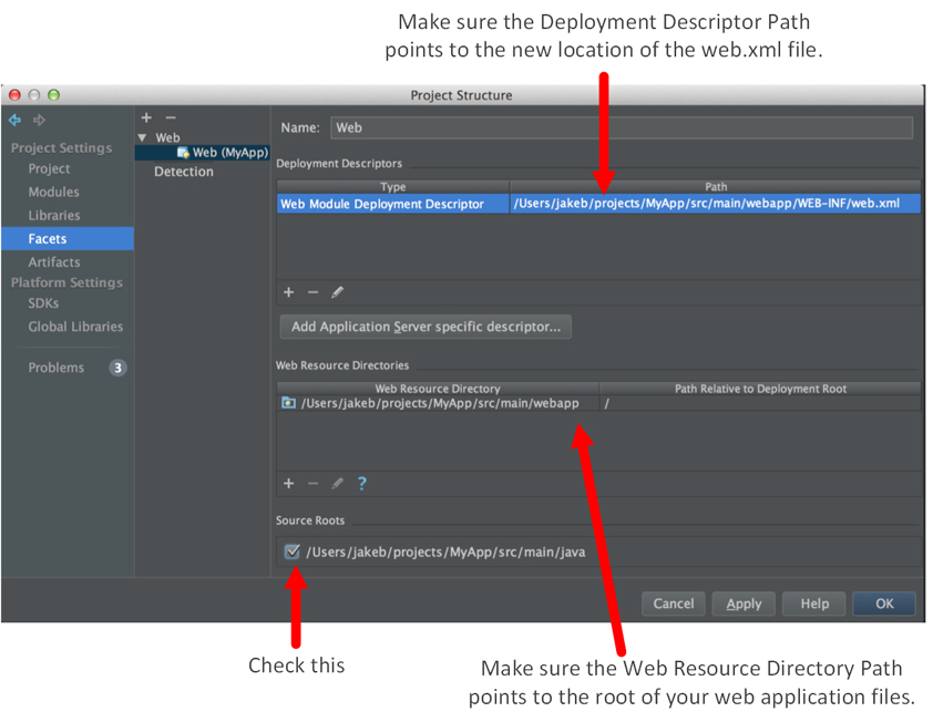 Configuring the Web Facet in the IDE