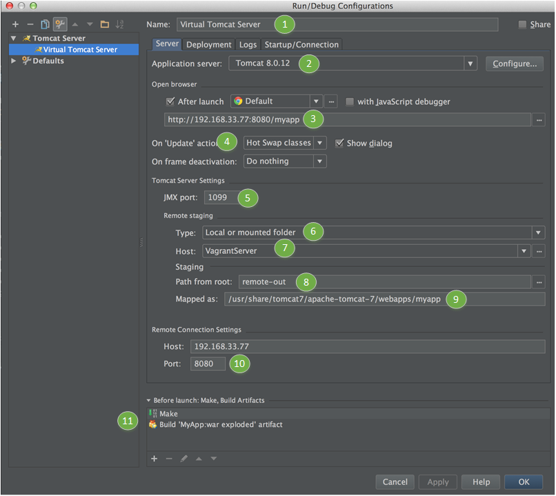 Configuring the Remote Tomcat Server